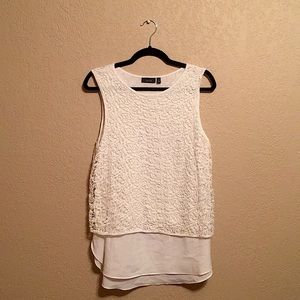 White Laced and Layered Blouse